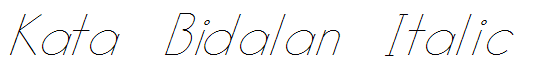 Kata Bidalan Italic