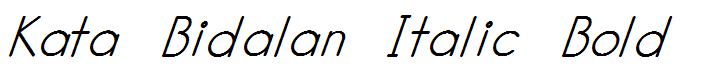 Kata Bidalan Italic Bold