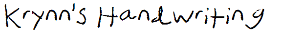Krynn's Handwriting