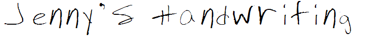 Jenny's Handwriting