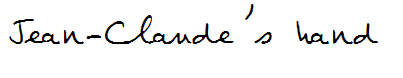 Jean-Claude's hand