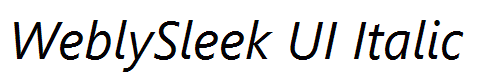 WeblySleek UI Italic