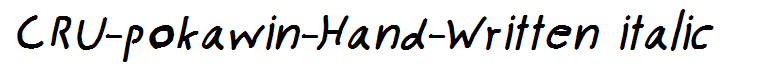 CRU-pokawin-Hand-Written italic