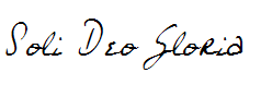 Soli Deo Gloria