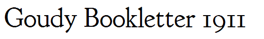 Goudy Bookletter 1911