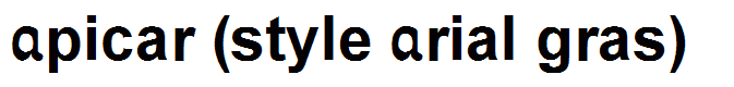 Apicar (style Arial gras)
