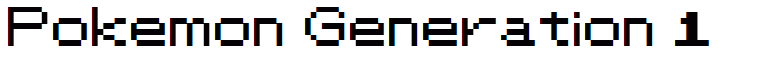 Pokemon Generation 1