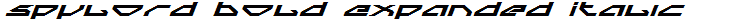 Spylord Bold Expanded Italic