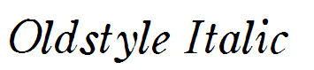 Oldstyle Italic