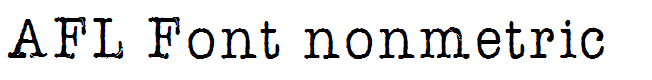 AFL Font nonmetric