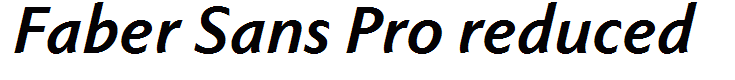 Faber Sans Pro reduced