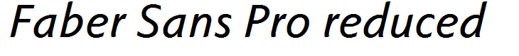 Faber Sans Pro reduced