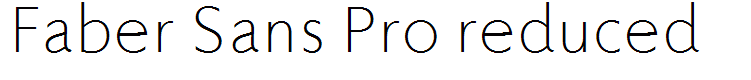 Faber Sans Pro reduced