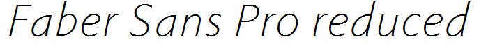 Faber Sans Pro reduced