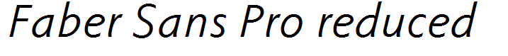 Faber Sans Pro reduced