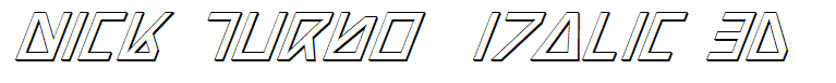 Nick Turbo  Italic 3D