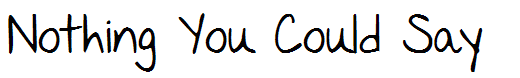 Nothing You Could Say