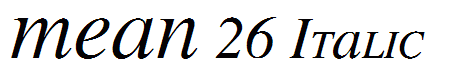 MEAN 26 Italic