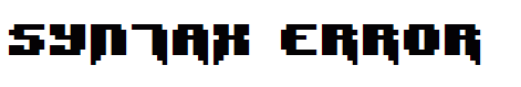 Syntax Error