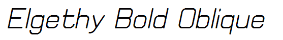 Elgethy Bold Oblique
