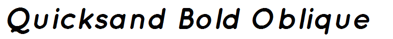 Quicksand Bold Oblique