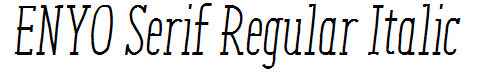 ENYO Serif Regular Italic